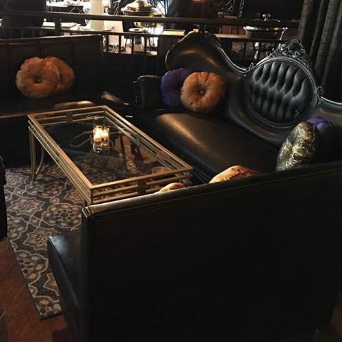 Black Leather Couch Party Rental, Event Decor Furniture