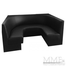 Black Curved Banquette