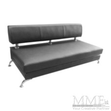 Black Leather Modern Couch
