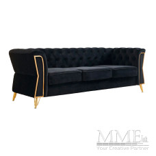 Black and Gold Flared Arm Sofa Black and Gold Flared Arm Sofa