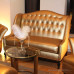 Gold Tufted Love Seat