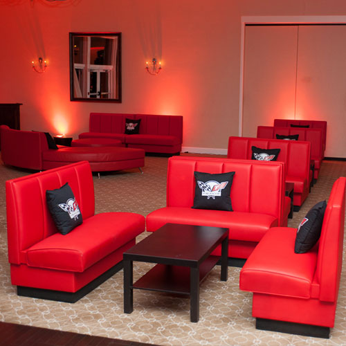 Leather Single Bench Red Event Decor Rentals