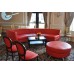 Red Leather Round Couch
