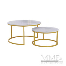 White and Gold Nested Coffee Tables