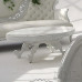 White Ornate Oval Table 