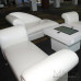 White Rolled Arm Bench Lounge