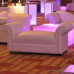 White Rolled Arm Bench Lounge