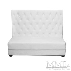 White Tufted High Bench